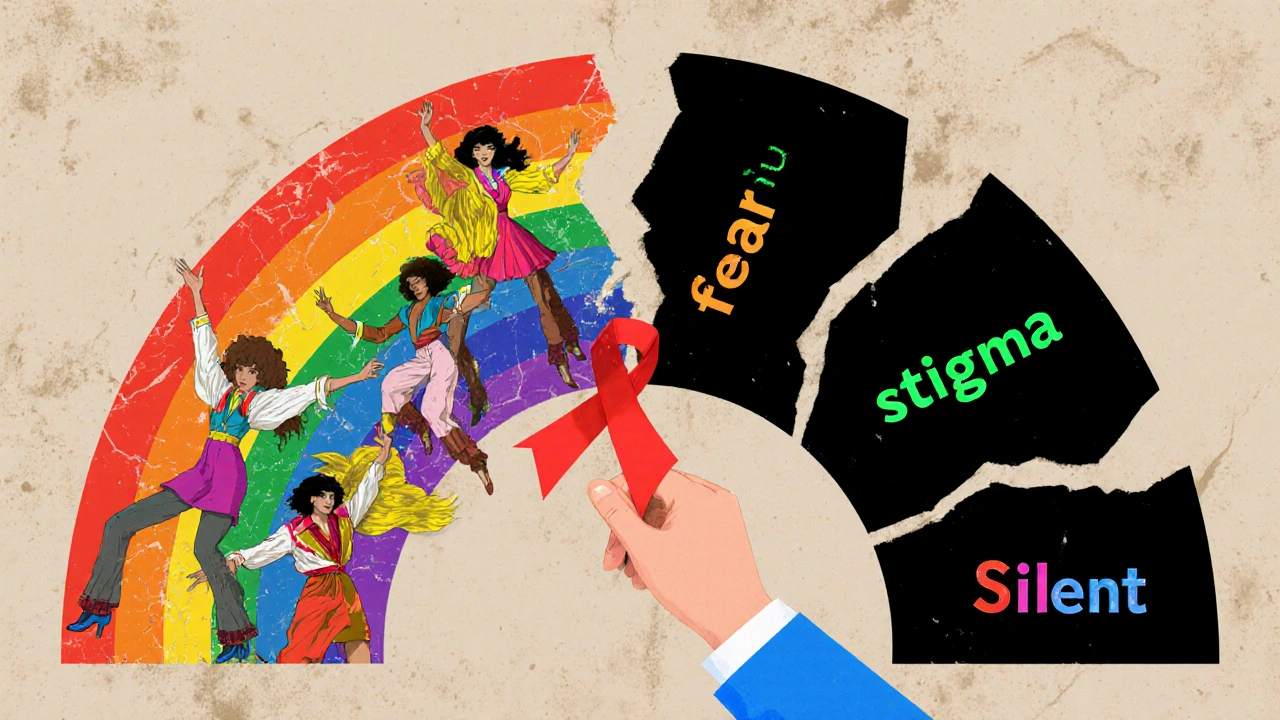 A fractured rainbow symbolizing lost sexual freedom and the rise of responsibility through activism.