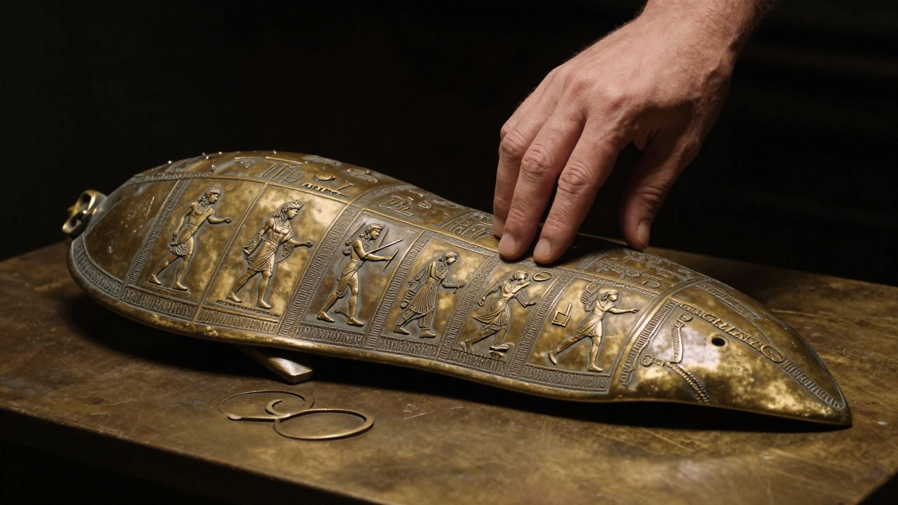 Bronze sheep liver model used by priests for religious divination.