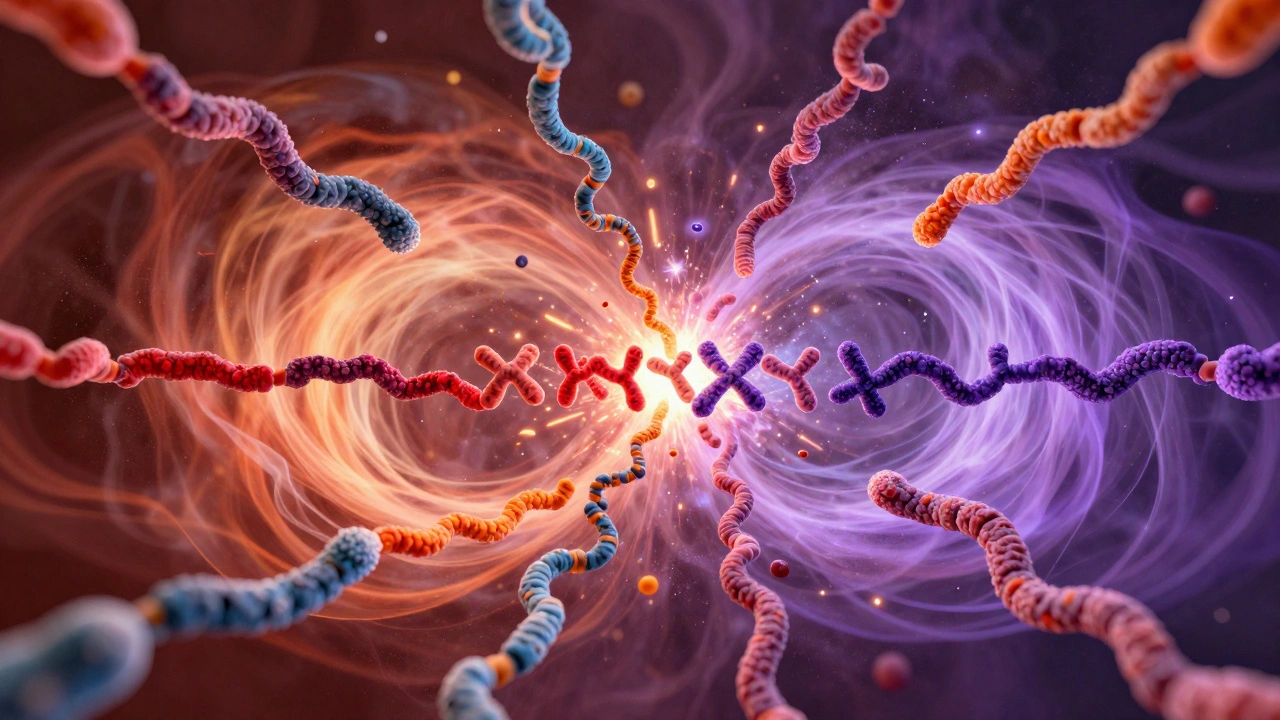 Abstract visualization of genetic turnover and hybrid incompatibility barriers.