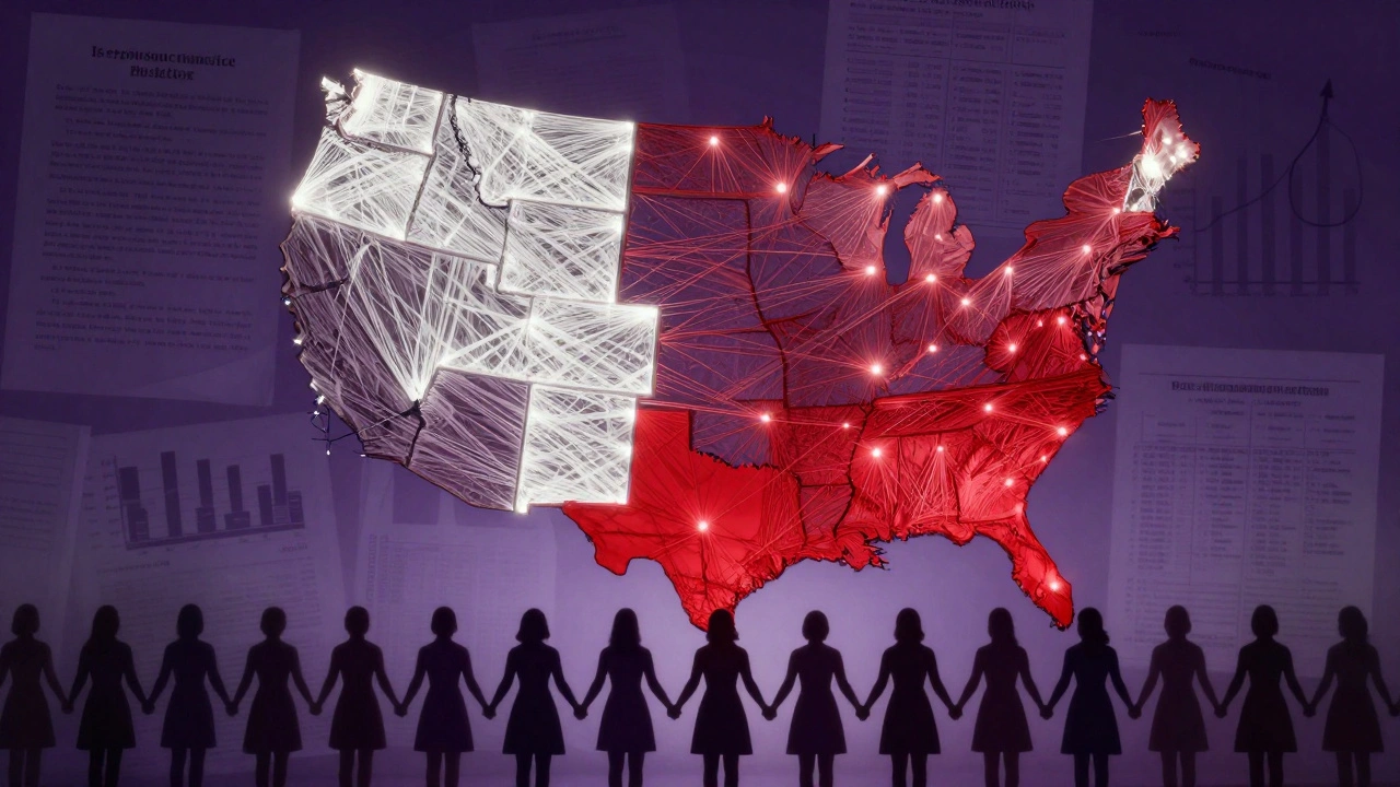 Map of US showing fractured healthcare access due to defunding