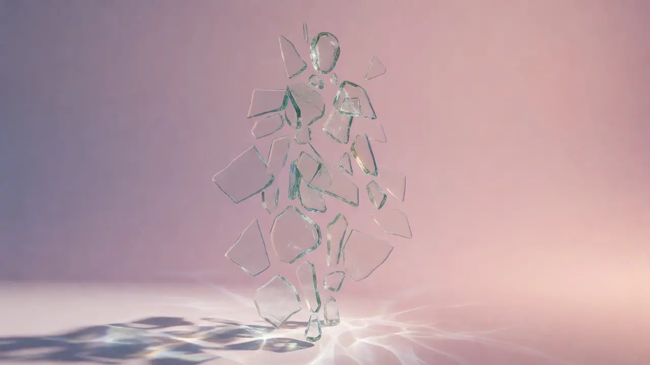 Abstract glass figure symbolizing the complexity of sexual media ethics