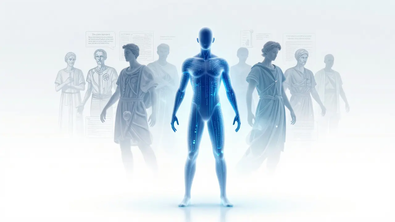 Abstract illustration of science overcoming historical medical myths