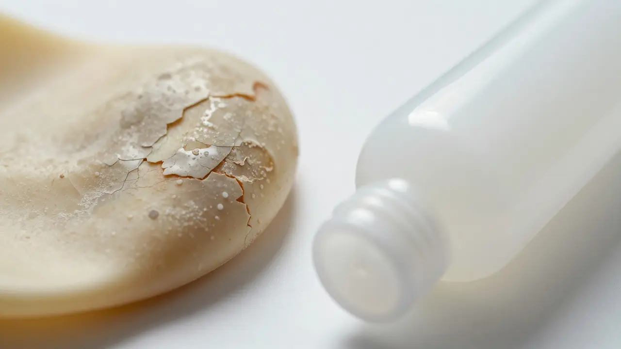 Close-up comparison of degraded rubber versus modern smooth silicone.