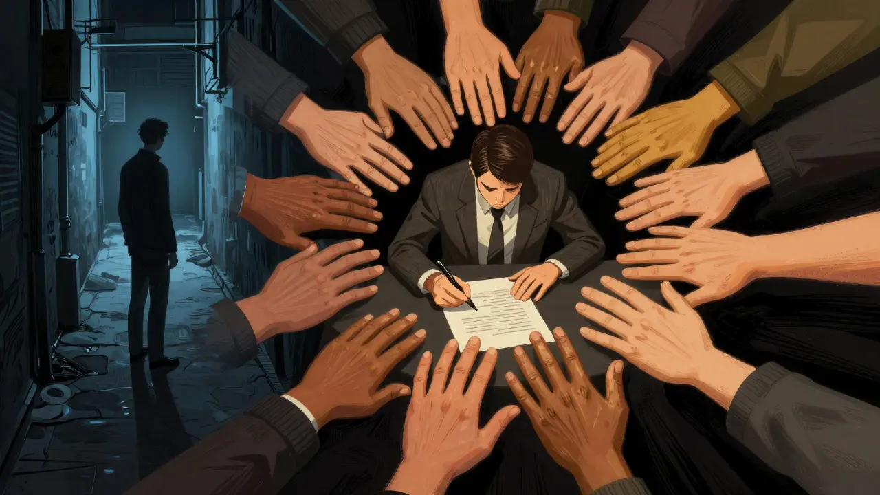 Conceptual art showing the shift from isolated vulnerability to collective union strength