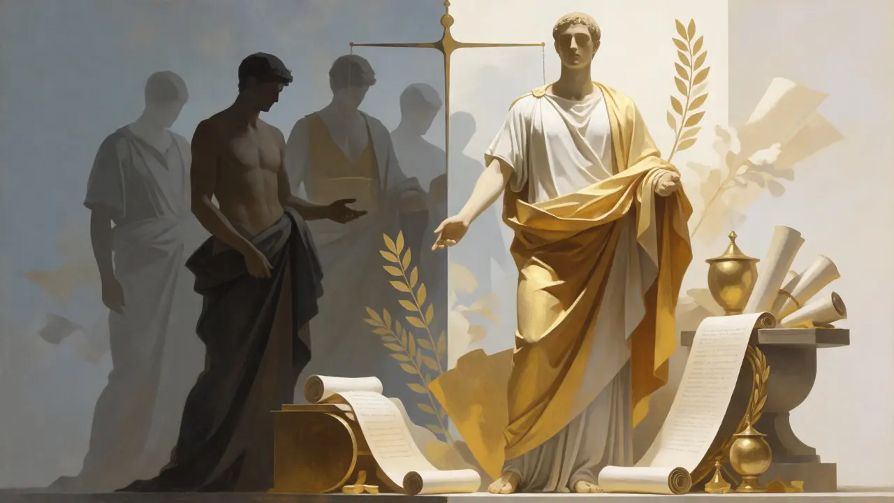 Symbolic representation of Roman sexual hierarchy showing active citizen dominance over passive subordinates.